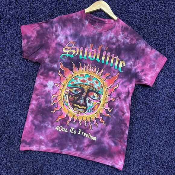 Sublime 40oz to Freedom Album Sun Ska Band Tie Dye T-Shirt M - Picture 3 of 4